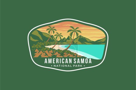 Ilustración de American Samoa National Park Emblema logotipo del parche ilustración - Imagen libre de derechos