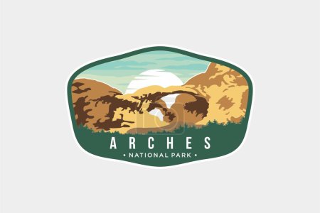 Arches National Park Emblem patch logo illustration