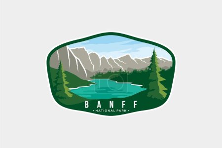 Illustration pour Illustration du logo de l'emblème du parc national Banff - image libre de droit