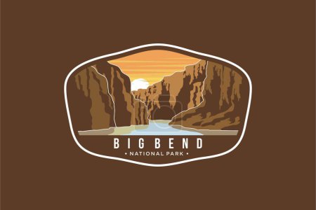 Illustration for Big Bend Park Emblem patch logo illustration - Royalty Free Image