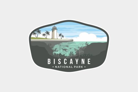 Illustration for Biscayne National Park Emblem patch logo illustration - Royalty Free Image