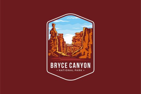 Ilustración de Parche logo Ilustrasi Emblema Taman Nasional Bryce Canyon - Imagen libre de derechos