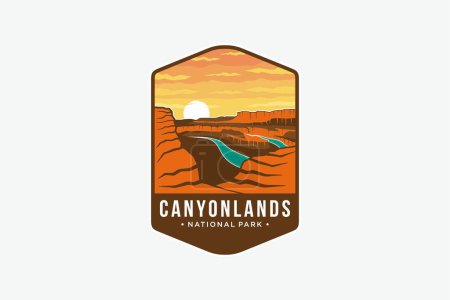 Téléchargez les illustrations : Illustration du logo de l'emblème du parc national des Canyonlands - en licence libre de droit