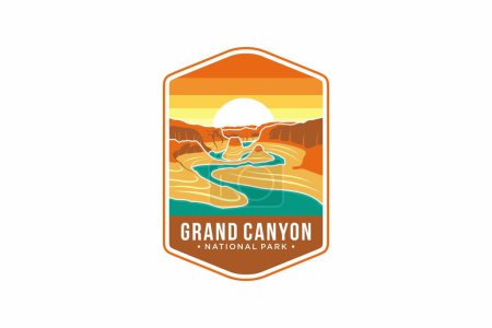Téléchargez les illustrations : Illustration du logo emblème du parc national du Grand Canyon - en licence libre de droit
