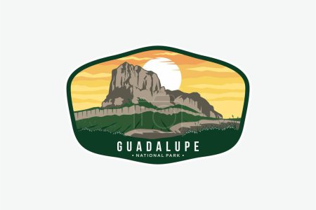 Téléchargez les illustrations : Illustration du logo emblème du parc national des Monts Guadalupe - en licence libre de droit