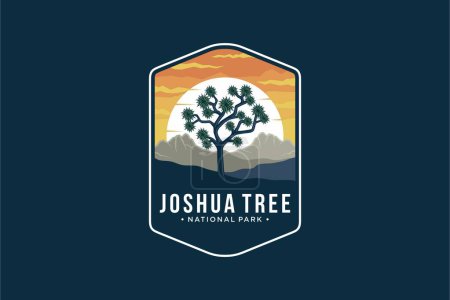Joshua Tree National Park Emblem Logo-Abbildung auf dunklem Hintergrund