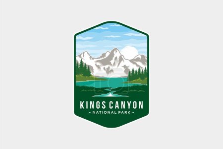 Ilustración del logotipo del parche del emblema del Parque Nacional Kings Canyon