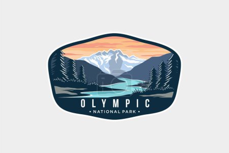 Illustration for Olympic National Park patch logo illustration - Royalty Free Image