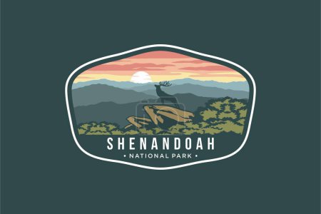 Ilustración de Ilustración del logotipo del parche del emblema del Parque Nacional Shenandoah - Imagen libre de derechos