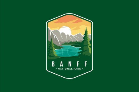 Illustration pour Illustration du logo de l'emblème du parc national Banff - image libre de droit