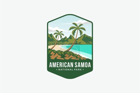 Téléchargez les illustrations : American Samoa National Park emblème logo logo illustration - en licence libre de droit