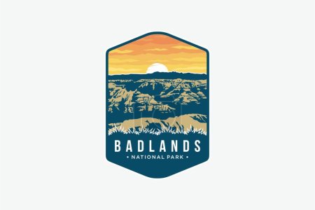 Badlands Park Emblema logotipo del parche ilustración
