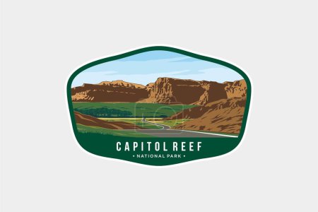 Téléchargez les illustrations : Illustration du logo de l'emblème du parc national Capitol Reef - en licence libre de droit