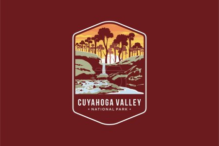 Cuyahoga Valley National Park Emblem patch logo illustration on dark background