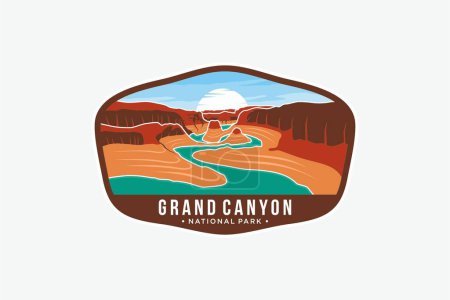 Illustration for Illustration of the Grand Canyon National Park emblem patch logo - Royalty Free Image