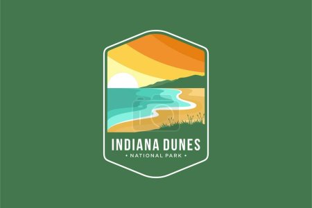 Indiana Dunes National Park Emblema logotipo del parche ilustración