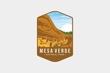Ilustración de Imagen del logo del parche del emblema del Parque Nacional Mesa Verde - Imagen libre de derechos