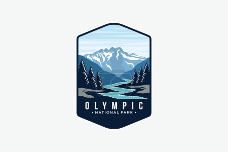 Illustration for Olympic National Park patch logo illustration - Royalty Free Image
