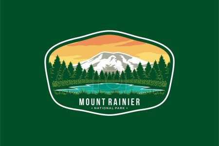Ilustración de Mount Rainier National Park Emblema logotipo del parche ilustración - Imagen libre de derechos
