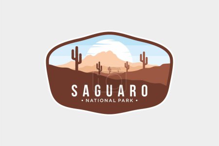 Illustration for Saguaro National National Park patch logo illustration - Royalty Free Image