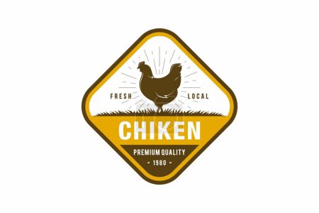 Illustration for Chicken farm logo vector illustration design, farm design template - Royalty Free Image