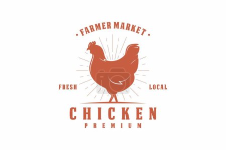 Ilustración de Diseño de ilustración de vector de logotipo de granja de pollo, plantilla de diseño de granja - Imagen libre de derechos