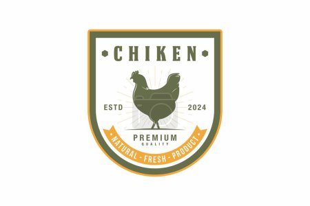 Ilustración de Chiken granja emblema logotipo diseño vector ilustración - Imagen libre de derechos