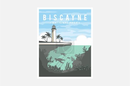 Biscayne National Park poster vector illustration design