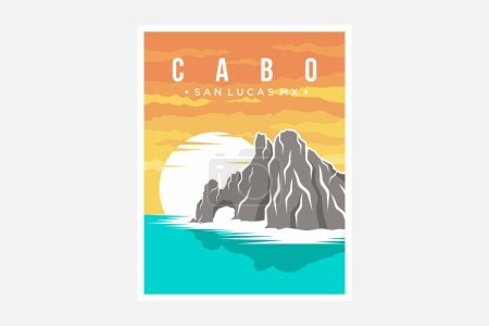 Téléchargez les illustrations : Cabo San Lucas poster vecteur illustration design - en licence libre de droit