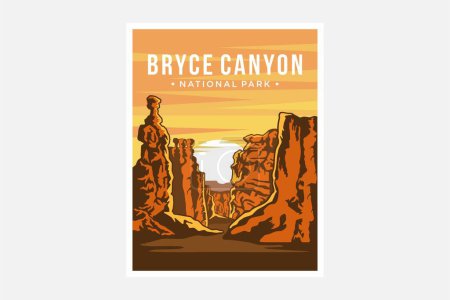 Bryce Canyon National Park póster vector ilustración diseño
