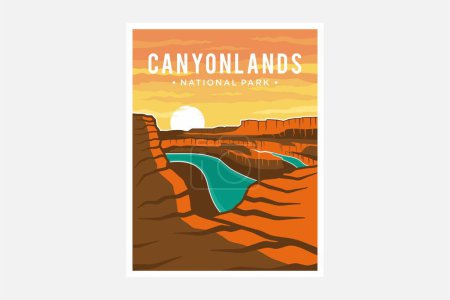 Ilustración de Canyon Lands National Park diseño de ilustración de carteles vectoriales - Imagen libre de derechos