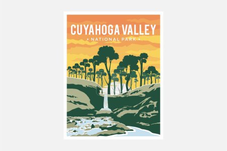 Cuyahoga Valley National Park poster vector illustration design