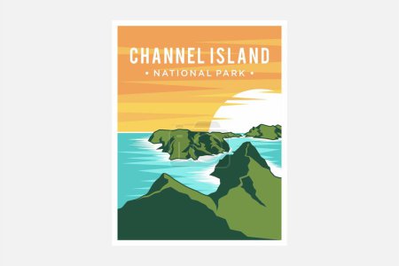 Channel Island Nationalpark Plakatvektor Illustration Design