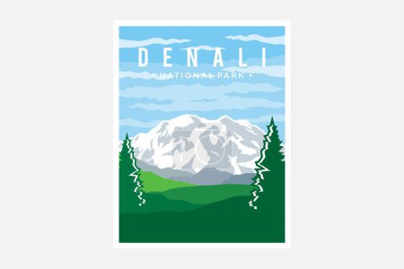 Illustration vectorielle d'affiche du parc national Denali