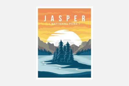 Jasper national park poster vector illustration design