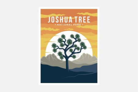 Téléchargez les illustrations : Joshua Tree National Park poster vecteur illustration design - en licence libre de droit