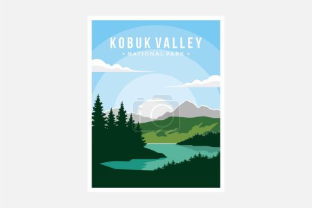 Kobuk Valley national park poster vector illustration design