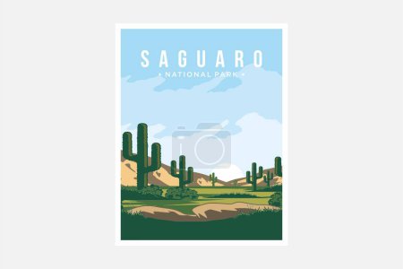Saguaro National Park poster vector illustration design