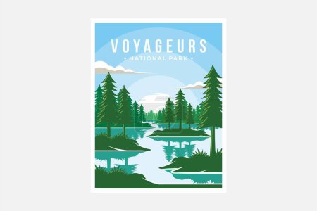 Voyageurs National Park Plakatvektor Illustration Design