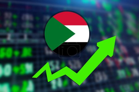 Photo for Sudan stock market rate increase illustration poster design. - Royalty Free Image