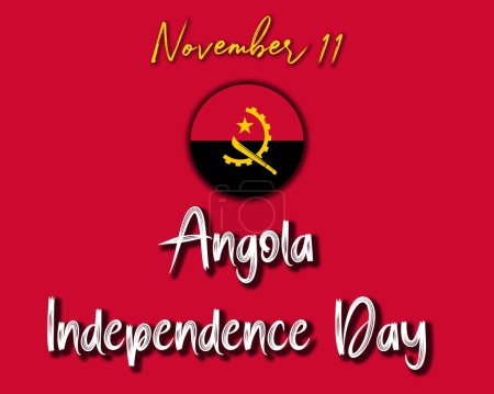Photo for November 11 Angola Independence Day text with round shape flag poster design - Royalty Free Image