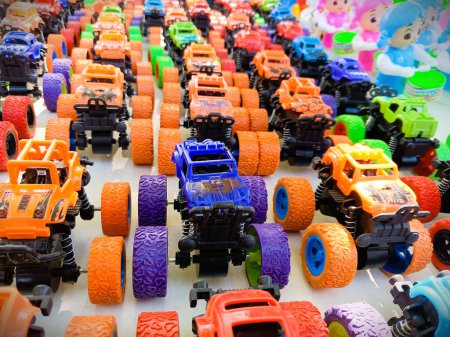  Pile of Colorful and different Racing Toy Cars. 