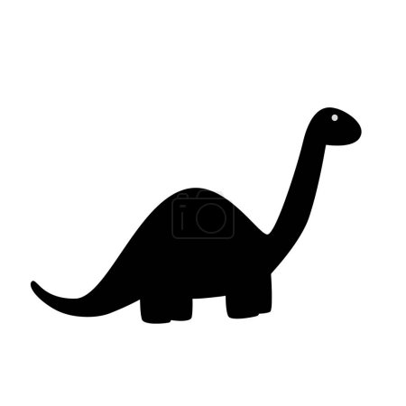 Illustration for T-rex tyrannosaurus simple flat silhouette. Vector illustration isolated on white background. Standing tyrannosaurus logo icon, side view. - Royalty Free Image