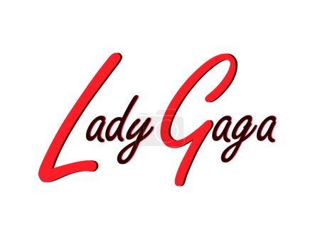 Illustration for Lady Gaga red and brown color filled stylish typography vector design. for t shirt design, web and printing uses. - Royalty Free Image