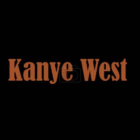 Téléchargez les illustrations : Kanye West nom coloré typographie élégante. conception de modèle dans le texte. EPS 10. fond noir. - en licence libre de droit