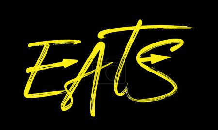 Eats typography vector design. isolated on black background.