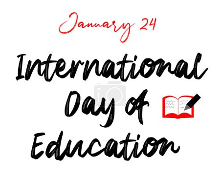 24 janvier Journée internationale de l'éducation texte affiche simple et créative. vecteur - eps10.