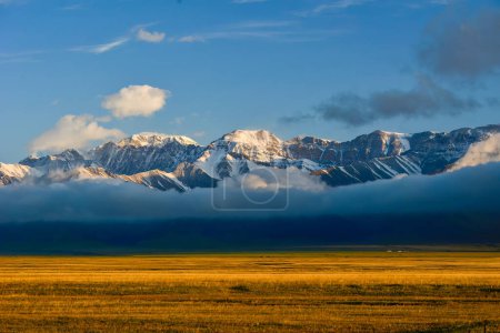 Photo for The mountains and waters around Tarim Lake are a unique and beautiful landscape that is worth experiencing - Royalty Free Image