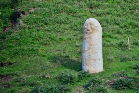 Photo for The mysterious prehistoric grassland stone statues in Xinjiang are precious cultural heritage in Xinjiang - Royalty Free Image