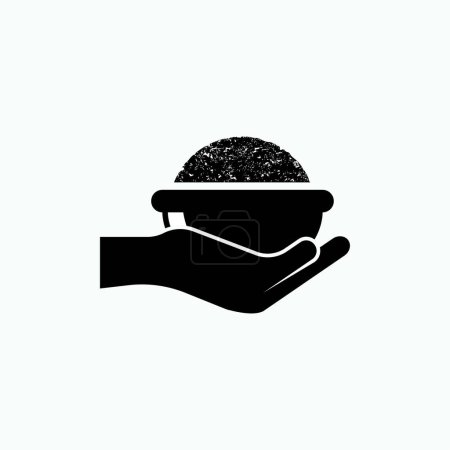 Illustration for Against Hunger Icon. Charity, Food Sharing Symbol - Vector. - Royalty Free Image